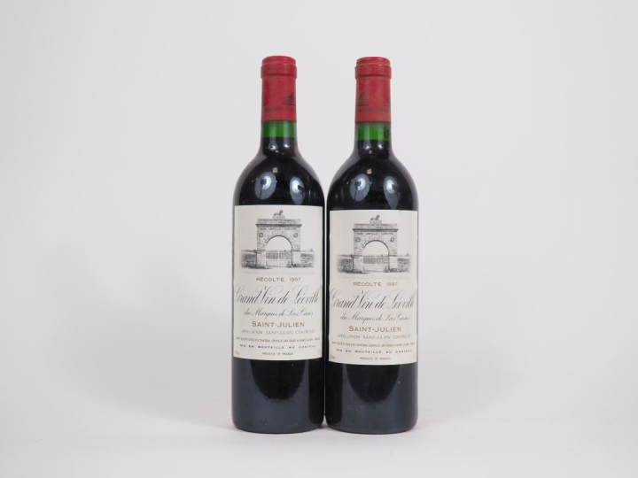 2 BOUTEILLES CHÂTEAU LÉOVILLE LAS CASES GCC ST JULIEN - 1987