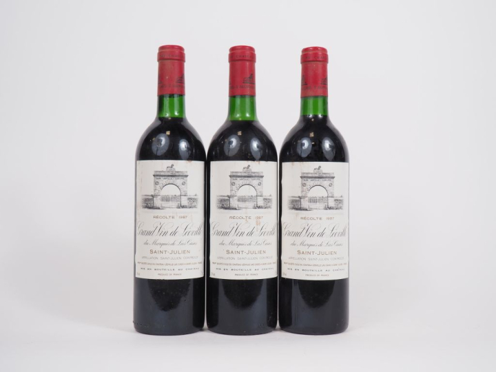 3 BOUTEILLES LÉOVILLE LAS CASES GCC ST JULIEN - 1987 - BG