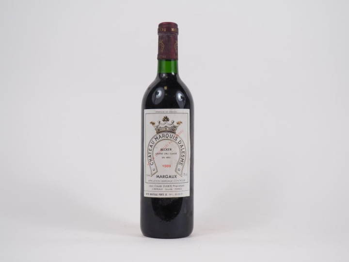 1 BOUTEILLE CHÂTEAU MARQUIS D'ALESME GCC MARGAUX - 1989 - CAPS LEGER A