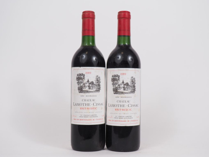 2 BOUTEILLES CHÂTEAU LAMOTHE CISSAC HAUT MÉDOC - 1989 - BG