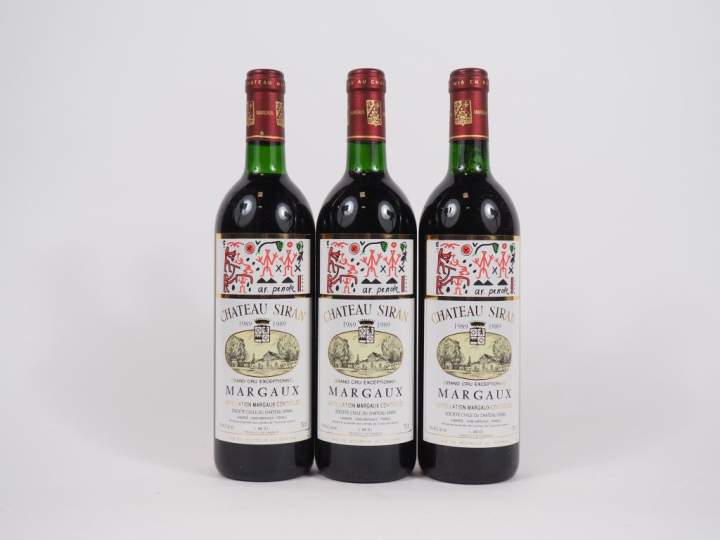3 BOUTEILLES CHÂTEAU SIRAN GC MARGAUX - 1989 - BG
