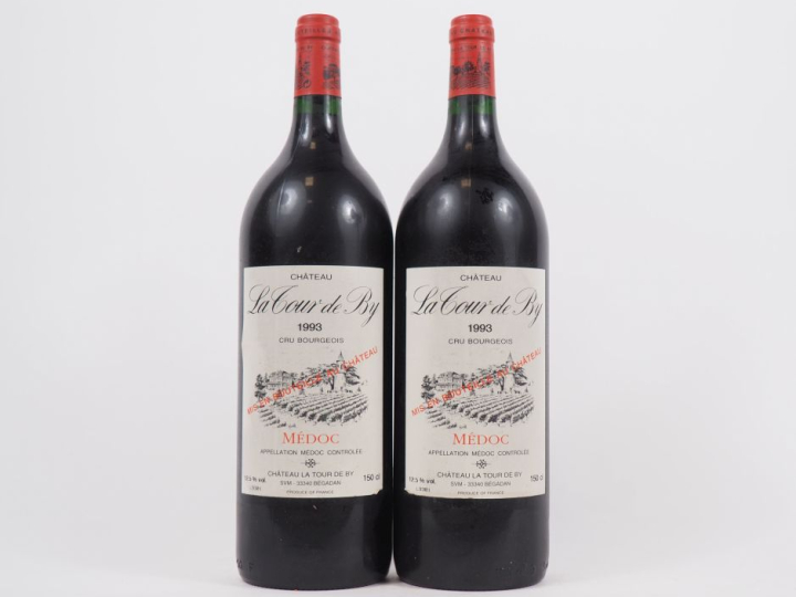 2 MAGNUMS CHÂTEAU LA TOUR DE BY CB MÉDOC - 1993