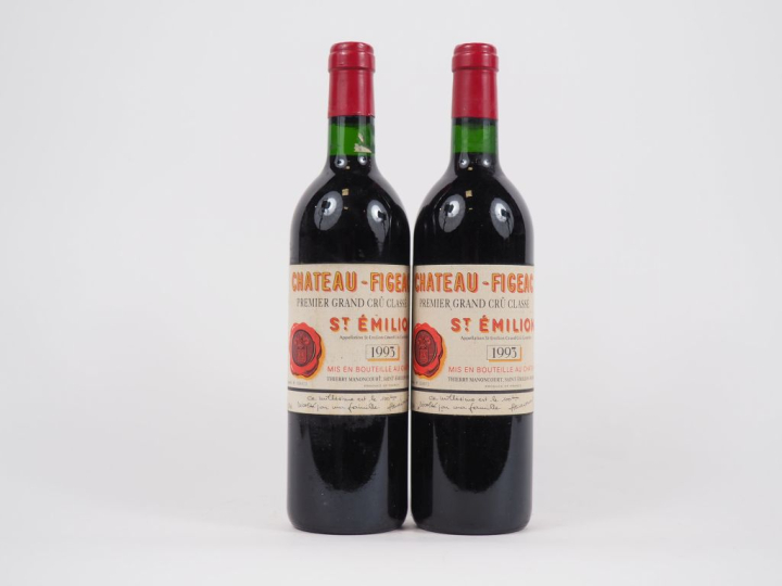 2 BOUTEILLES CHÂTEAU FIGEAC 1er GCC ST EMILION - 1993