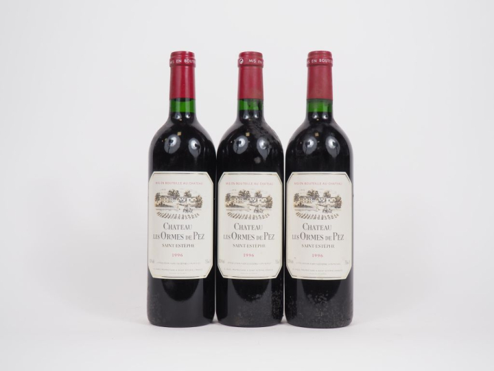 3 BOUTEILLES CHÂTEAU LES ORMES DE PEZ ST ESTÈPHE - 1996