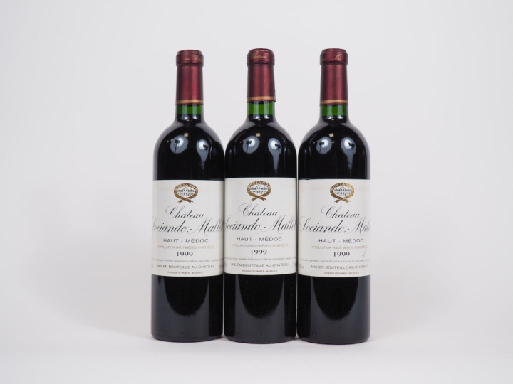 3 BOUTEILLES CHÂTEAU SOCIANDO MALLET HAUT MÉDOC - 1999