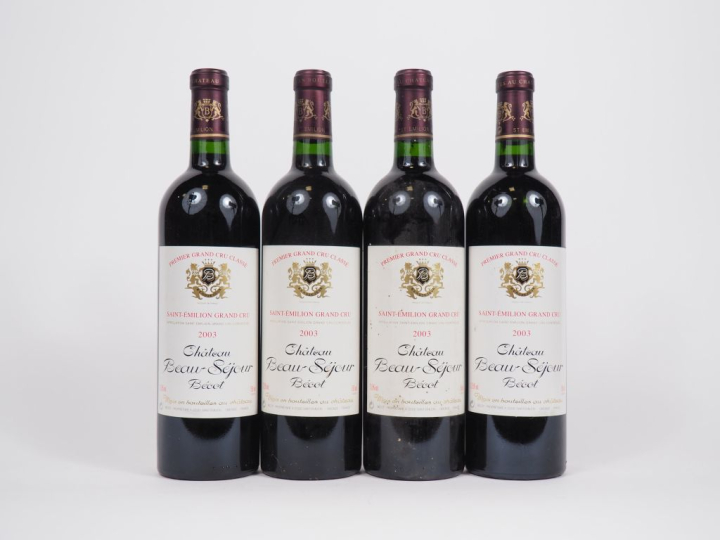 4 BOUTEILLES CHÂTEAU BEAUSÉJOUR BÉCOT GCC ST EMILION - 2003