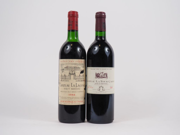 2 BOUTEILLES GCC HAUT MÉDOC : 1 CHÂTEAU LA LAGUNE 1986 - HEP - ETA/1 C