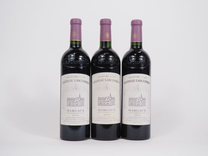 3 BOUTEILLES CHATEAU LASCOMBES GCC MARGAUX : 1 de 2003/2 de 2004