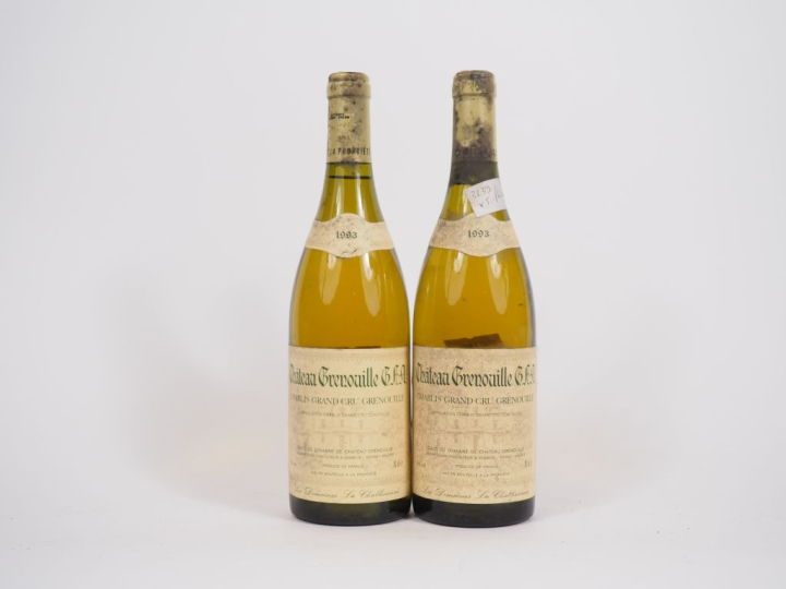 2 BOUTEILLES CHABLIS GC 'GRENOUILLE'CHATEAU GRENOUILLE - 1993 - BS