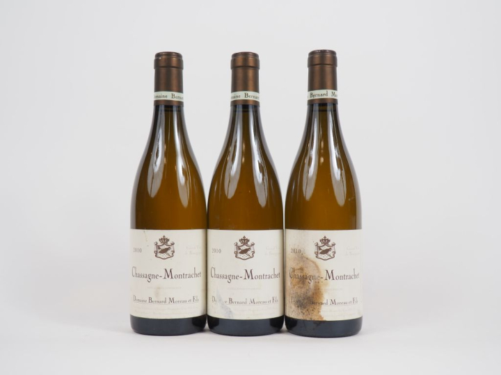 3 BOUTEILLES CHASSAGNE MONTRACHET BERNARD MOREAU   FILS - 2010 - ETA
