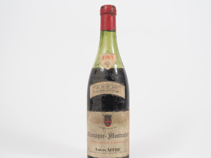 1 BOUTEILLE CHASSAGNE MONTRACHET LOUIS AFFRE - 1961 - 7,5 CM - ETA
