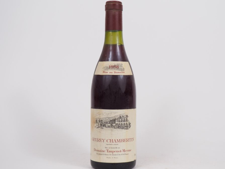 1 BOUTEILLE GEVREY CHAMBERTIN DOMAINE TAUPENOT MERME - 1986 - 2,5 CM -