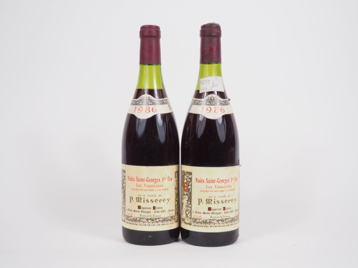 2 BOUTEILLES NUITS SAINT GEORGES 1er CRU "LES VAUCRAINS" P. MISSEREY -