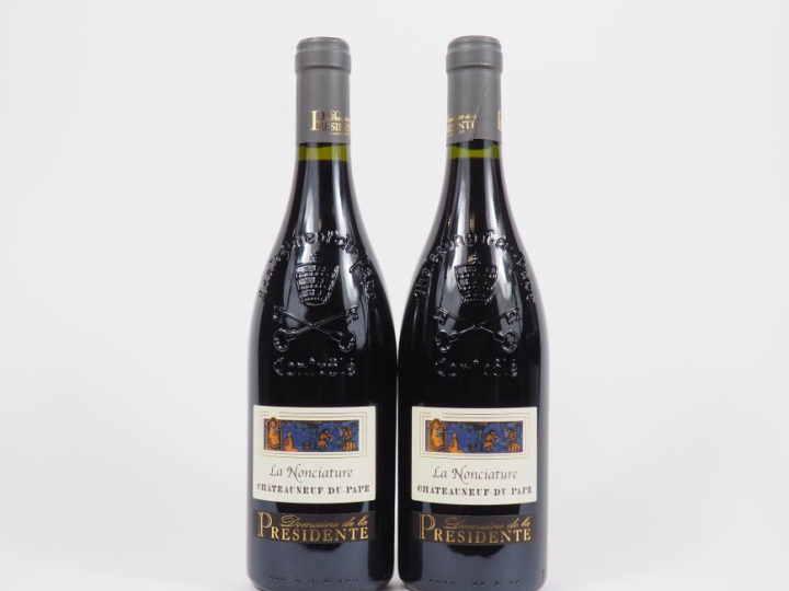 2 BOUTEILLES CHÂTEAUNEUF DU PAPE "LA NONCIATURE" DOMAINE DE LA PRÉSIDE