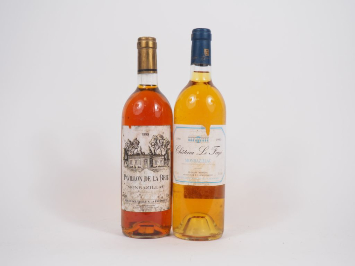 2 BOUTEILLES MONBAZILLAC - ETA : 1 PAVILLON DE LA BRIE 1993 /1 CHÂTEAU