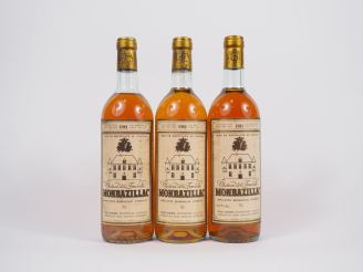 Vente aux enchères 3 BOUTEILLES MONBAZILLAC CHÂTEAU DE LA FONVIEILLE VIOLET QUEMIN - 1982