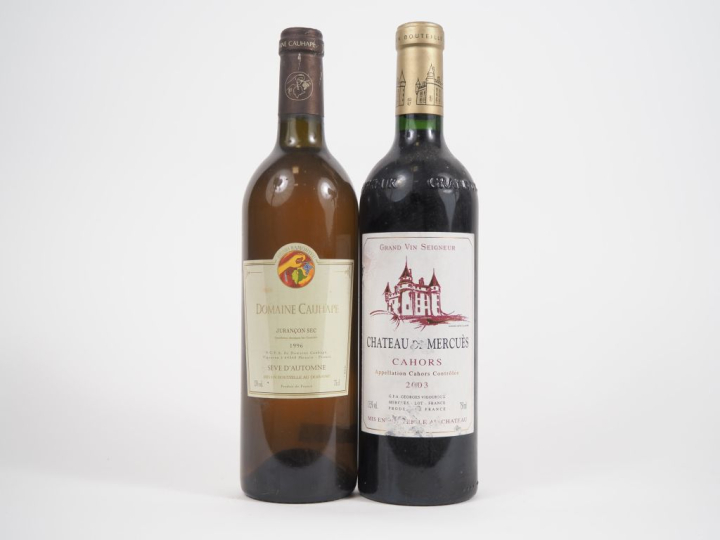 2 BOUTEILLES : 1 CHÂTEAU DE MERCUÈS CAHORS 2003 - ETA/1 DOMAINE CAUHAP