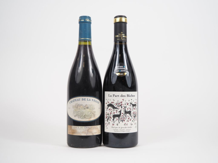 2 BOUTEILLES : 1 CHÂTEAU DE LA NEGLY COTEAUX DU LANGUEDOC "LA COTE" 20