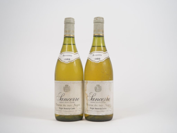 2 BOUTEILLES  DOMAINE DES TROIS NOYERS REVERDY CADET SANCERRE - 1989 :