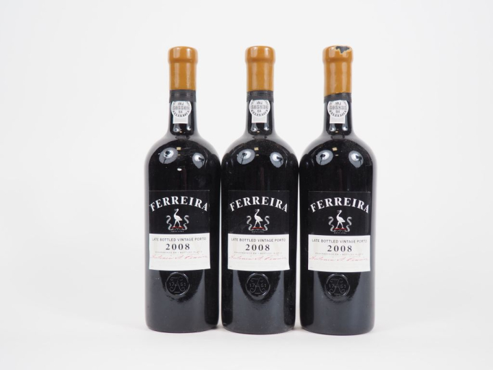 3 BOUTEILLES PORTO FERREIRA "LATE BOTTLED VINTAGE PORTO" - 2008