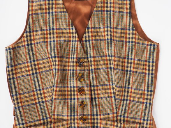 YVES SAINT LAURENT, Variation Gilet probablement en laine et soie, à d