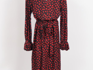Vente aux enchères SAINT LAURENT, Rive gauche Robe longue à ceinture et manches longues, 