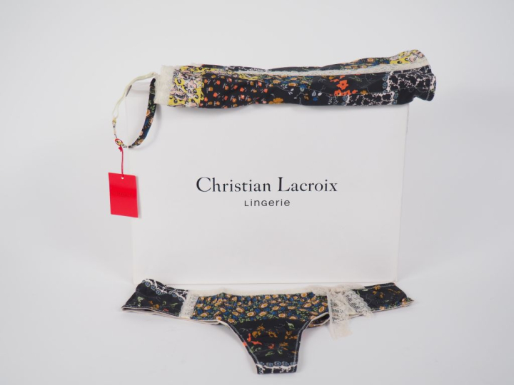 Christian LACROIX, Lingerie Ensemble bustier et string assortis, à déc