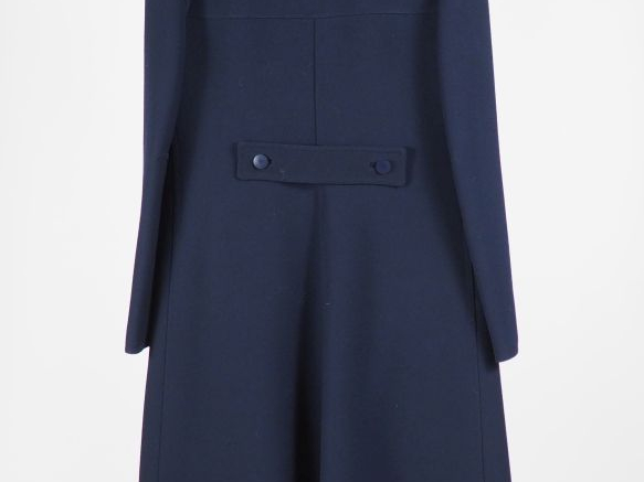 COURREGES, Paris Manteau bleu marine en laine (100%).  Fermeture à l'a