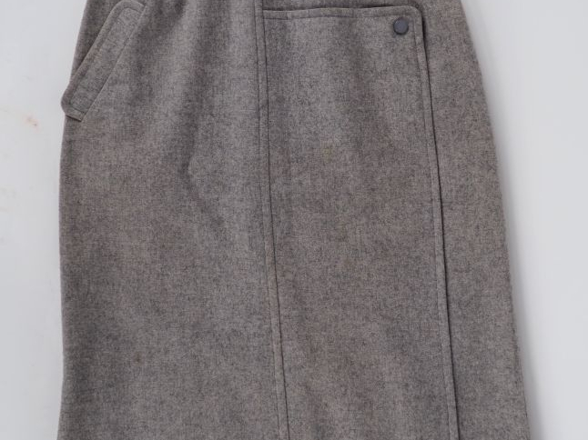 COURREGES, Paris Jupe longue en laine (92%), polyamide (8%) grise. Fer