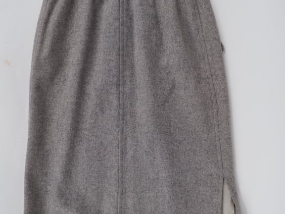 COURREGES, Paris Jupe longue en laine (92%), polyamide (8%) grise. Fer