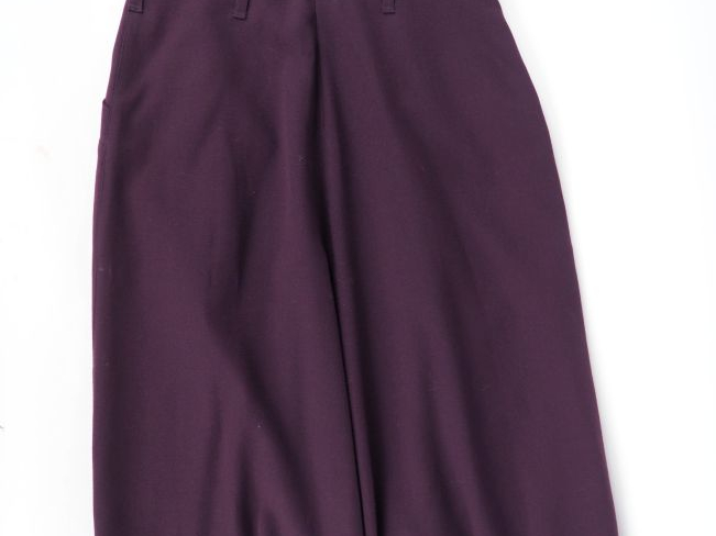 COURREGES, Paris Jupe longue en laine (100%) lie-de-vin.  Fermeture pa