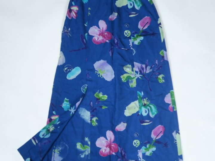 KENZO, Jungle Jupe longue en soie (100%), à décor polychrome de fleurs