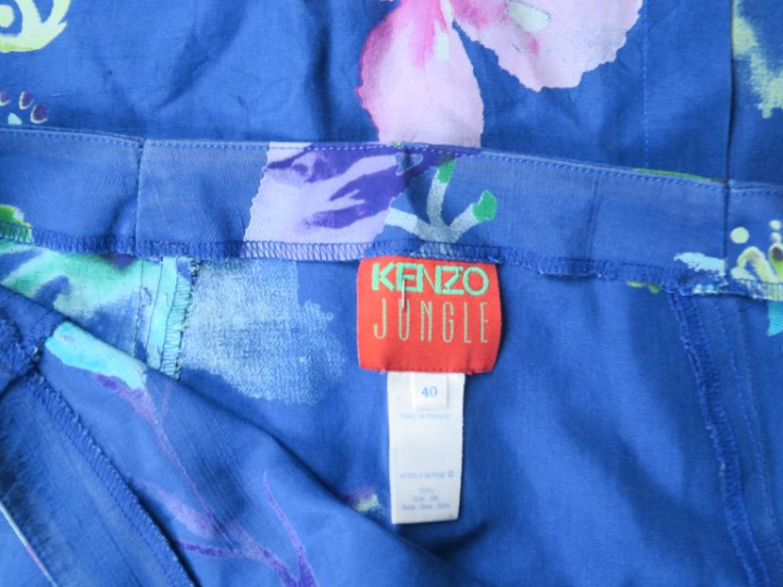KENZO, Jungle Jupe longue en soie (100%), à décor polychrome de fleurs