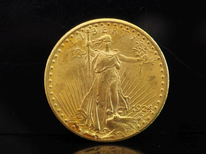 Pièce de 20 Dollars or, 1924. FRAIS ACHETEURS 10% HT.   