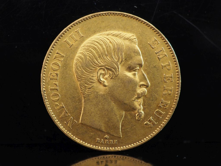 Pièce de 50 Francs or, 1855-BB. FRAIS ACHETEURS 10% HT.   