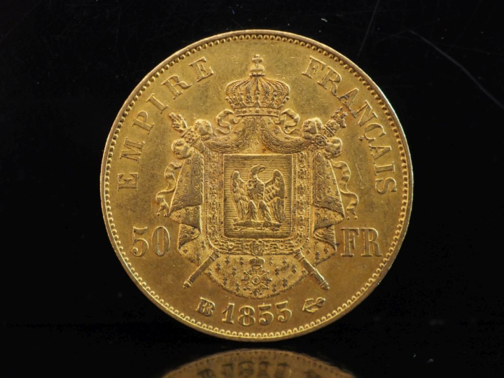 Pièce de 50 Francs or, 1855-BB. FRAIS ACHETEURS 10% HT.   