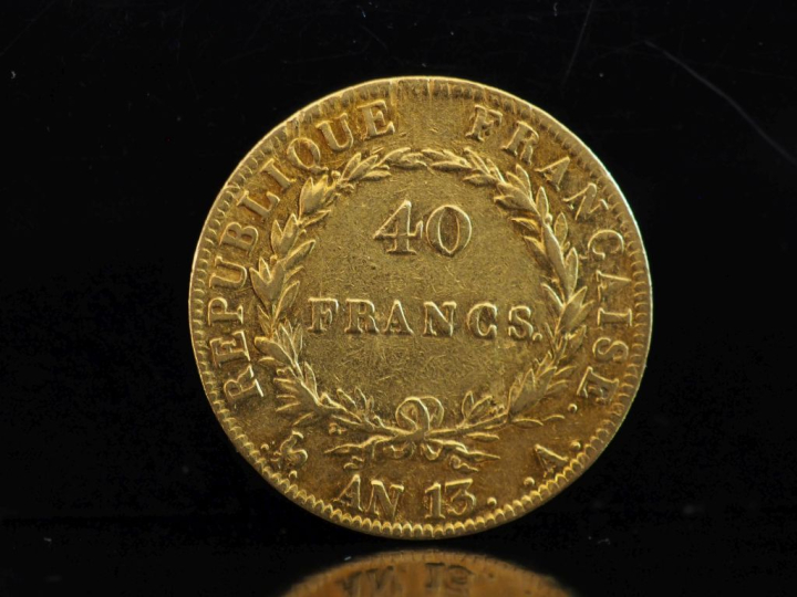 Pièce de 40 Francs or, An 13-A.  FRAIS ACHETEURS 10% HT.   