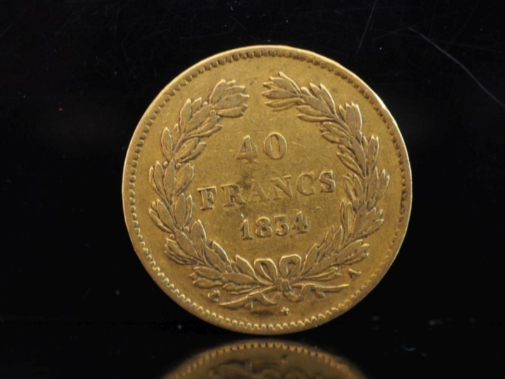 Pièce de 40 Francs or, 1834-A.  FRAIS ACHETEURS 10% HT.   