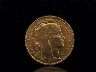 Vente aux enchères Pièce de 20 Francs or, 1914.  FRAIS ACHETEURS 10% HT.   