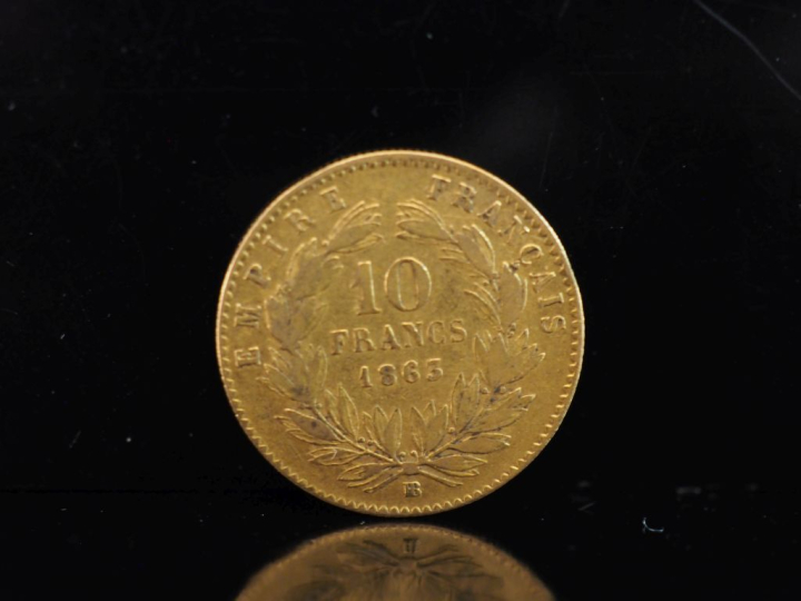 Pièce de 10 Francs or, 1863-HB. FRAIS ACHETEURS 10% HT.   