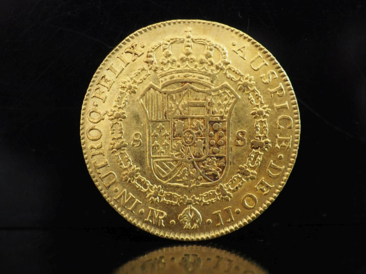 Pièce de 8 Escudos or, Charles III, 1780. Poids. 27,03 g  FRAIS ACHETE