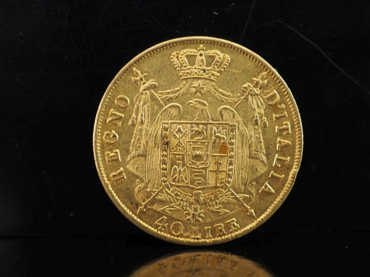 Pièce de 40 Lire or, 1812-M. FRAIS ACHETEURS 10% HT.   