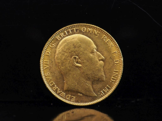 Vente aux enchères Souverain or, Edouard VII, 1902.  FRAIS ACHETEURS 10% HT.   