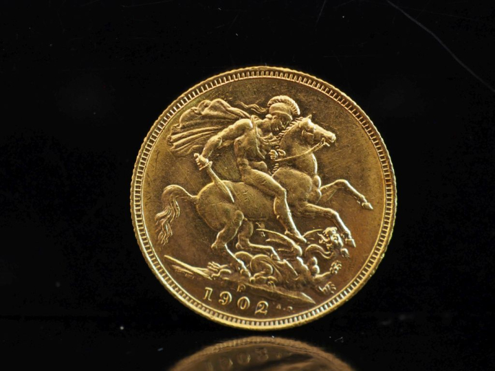 Souverain or, Edouard VII, 1902.  FRAIS ACHETEURS 10% HT.   