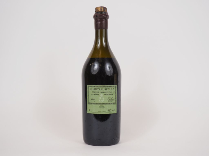 1 BOUTEILLE CHARTREUSE VERTE VEP - 2008 - CAPSULE CIRE TRÈS ABIMÉE/NIV