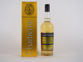 Vente aux enchères 1 BOUTEILLE CHARTREUSE JAUNE PERIODE 1982-1992 - ELA - FOND ÉTUI ACCID