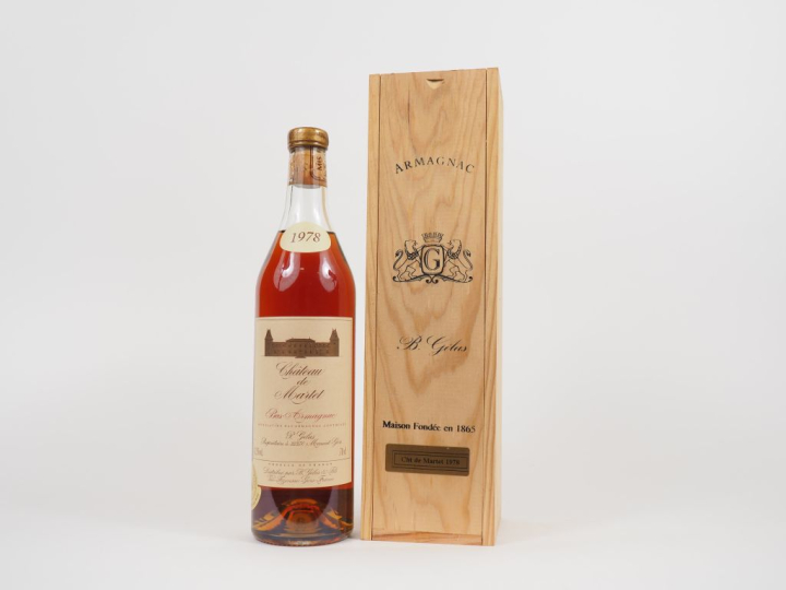 1 BOUTEILLE BAS ARMAGNAC CHÂTEAU DE MARTET GELAS 42.5° - 1978 - COFFRE