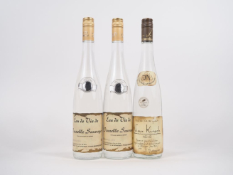 Vente aux enchères 3 BOUTEILLES : 2 EAU DE VIE DE PRUNELLE SAUVAGE 45 %/1 VIEUX KIRSCH EA