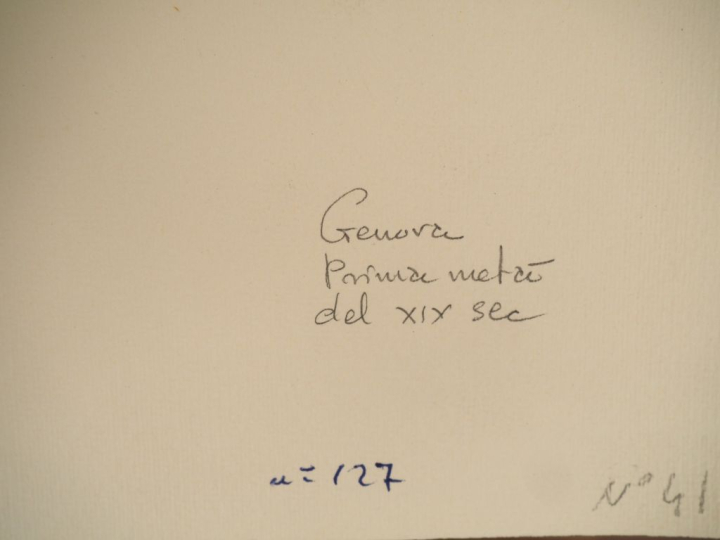 Ecole XIXème. "Homme nu en buste"  Dessin au fusain Dim. 24 x 26 cm