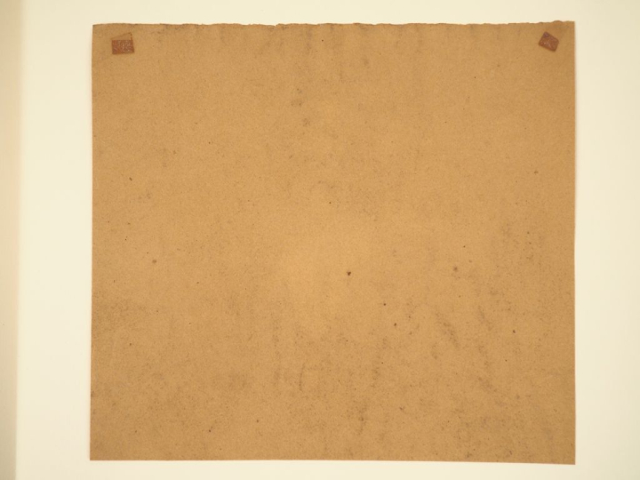 Ecole XIXème. "Homme nu en buste"  Dessin au fusain Dim. 24 x 26 cm